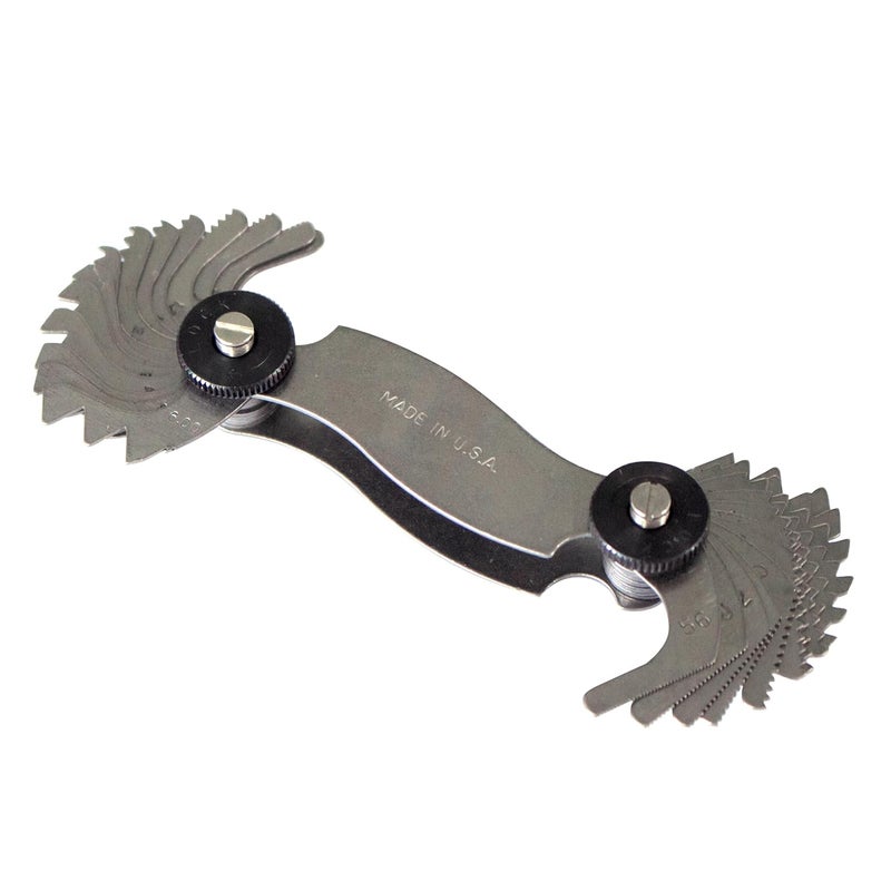 UNIPEC Made in USA | Screw Pitch Gauge – 28 Leaves, 4–56 TPI, 0.50–6.0mm Pitch | English/Metric Thread Gage Tool | Precision Steel Thread Measuring Tool - Image 3